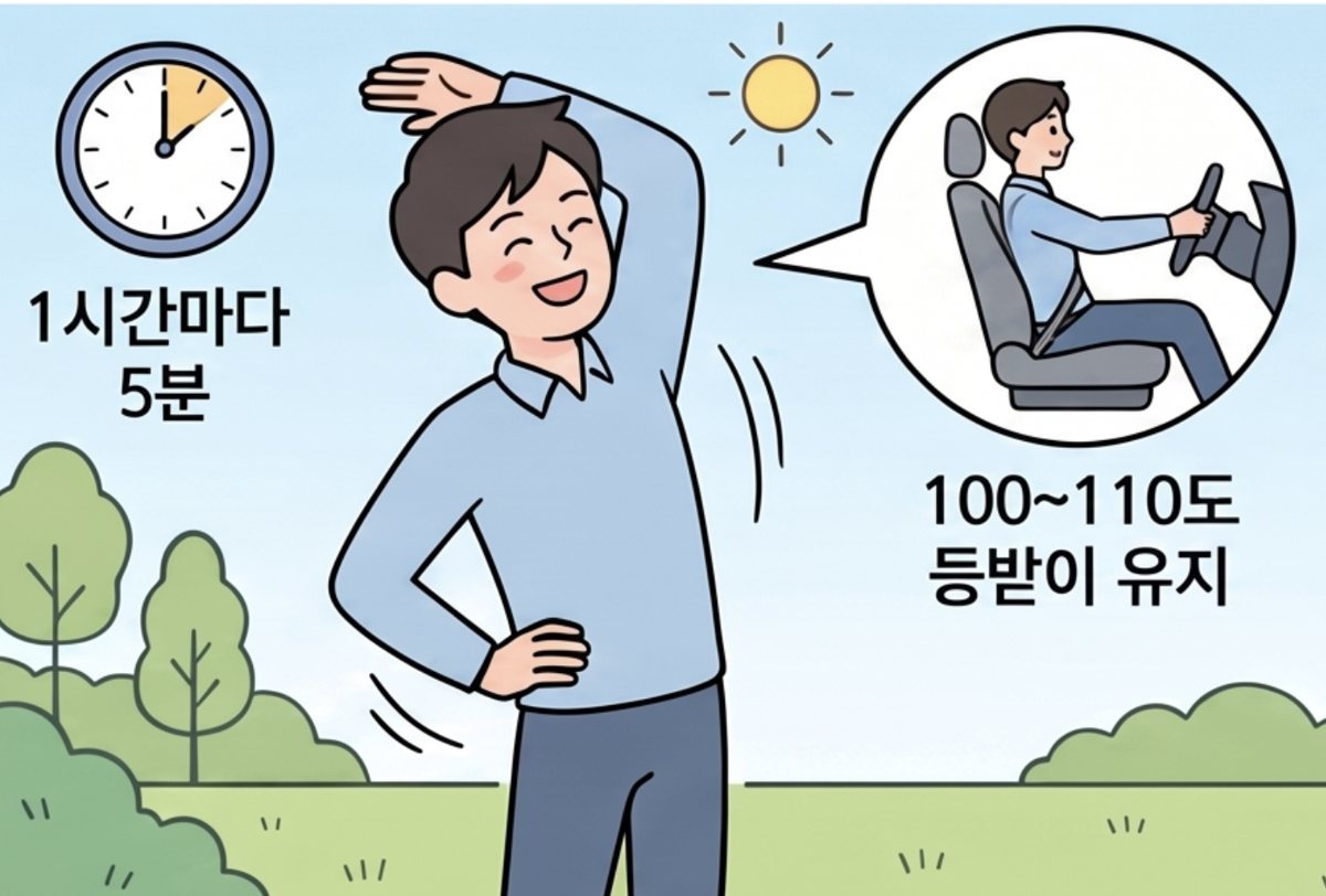 장거리 운전 허리 관리법 - 휴식과 등받이 각도